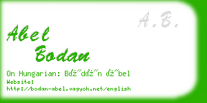 abel bodan business card
